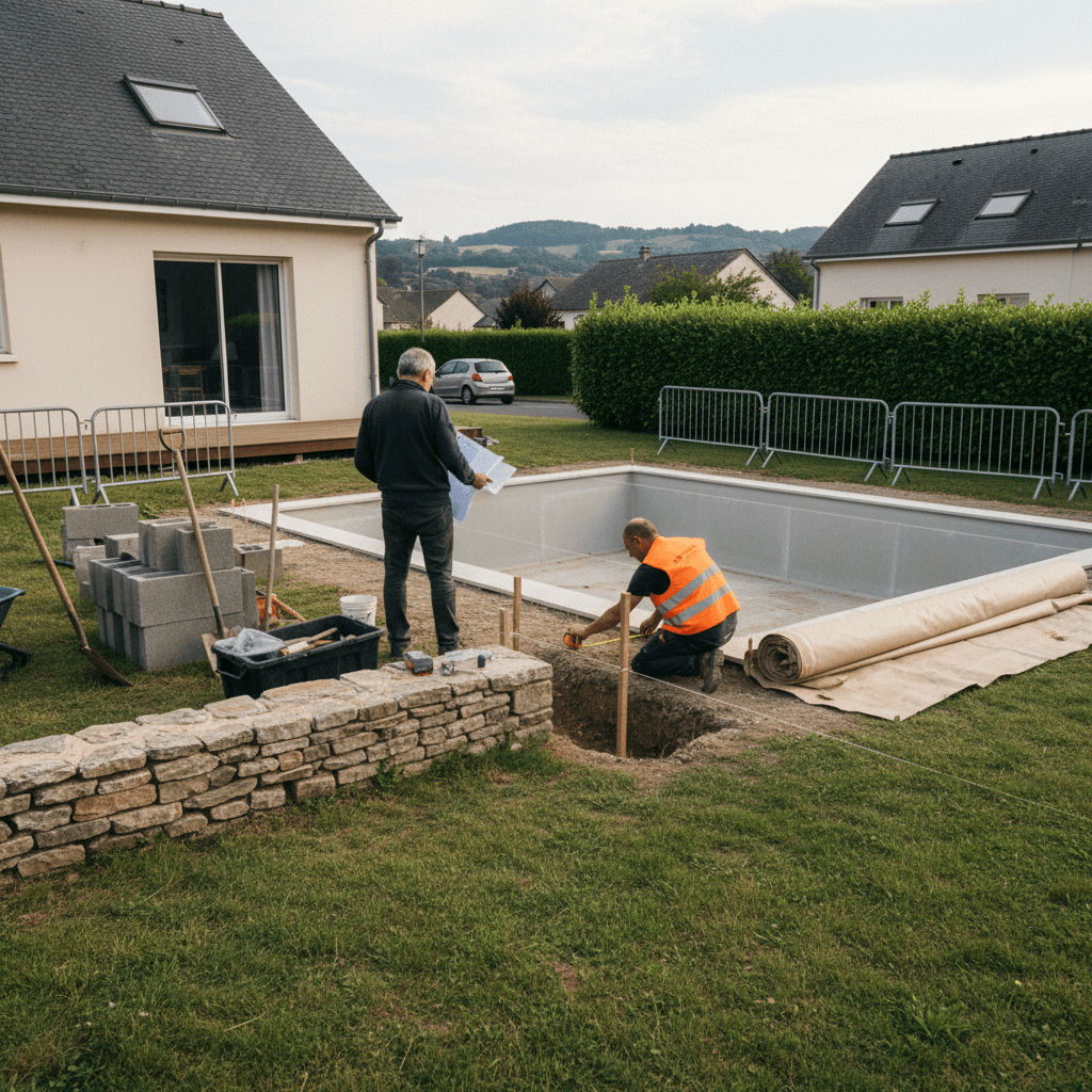 Piscine &agrave; Aurillac et int&eacute;gration paysag&egrave;re